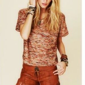 Free People | Multi color wave boxy crop top